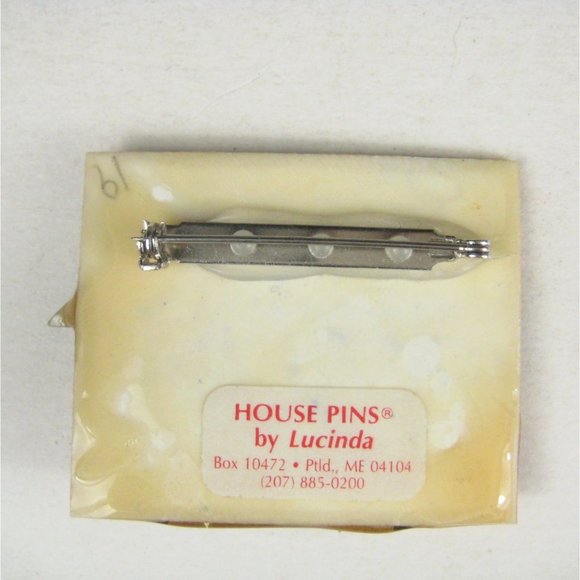 Lucinda House Pins Brooch 2.2 inch Pin Cat Jewelry Homes Star Tree Kitty Cat - Picture 3 of 4